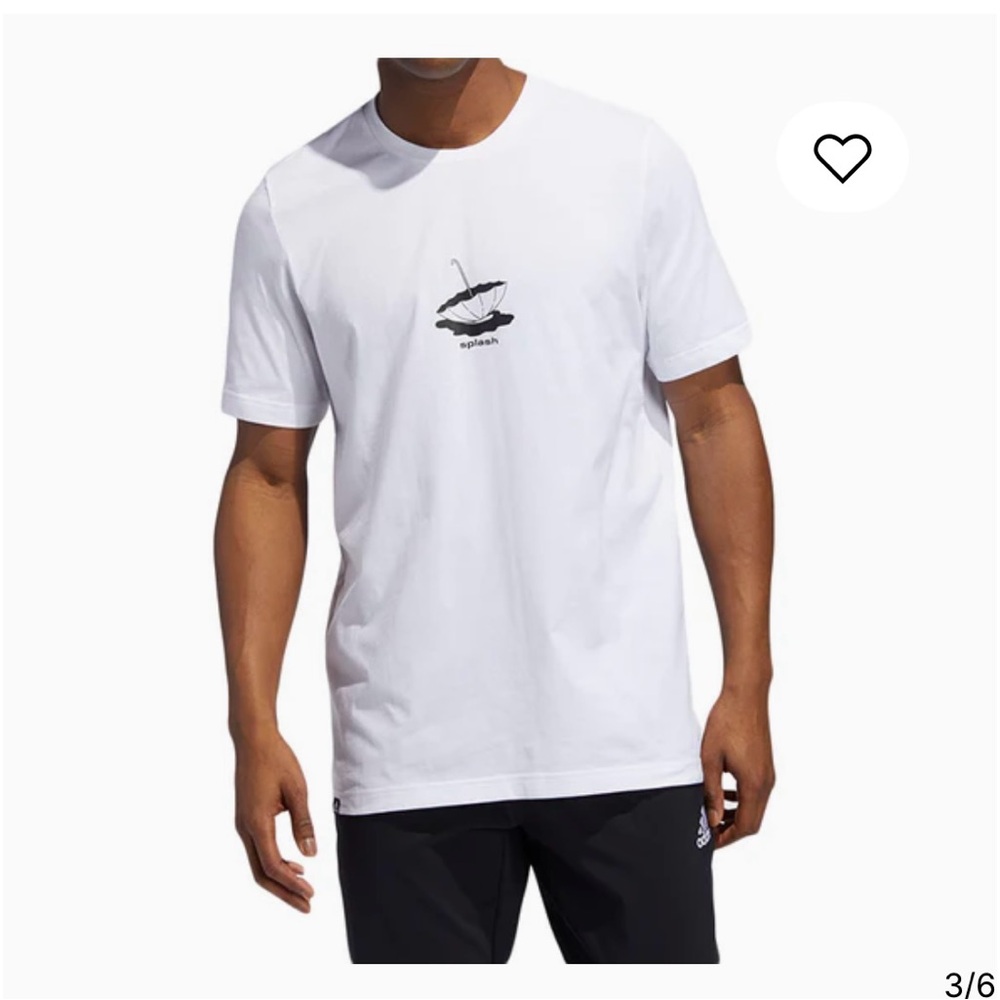 Adidas White Graphic “Splash” Basketball Tee
